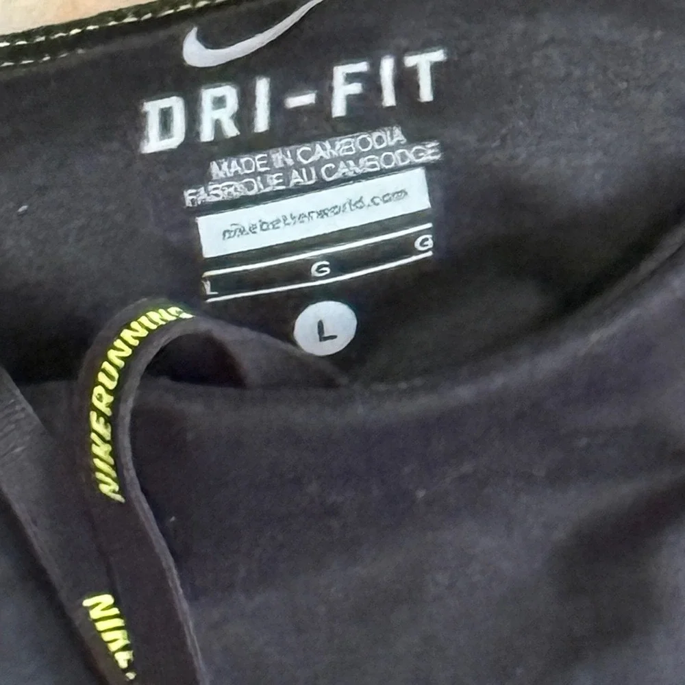 Nike Running Tights Dri-FIT Athletic Cropped Leggings Blue Black‎ L